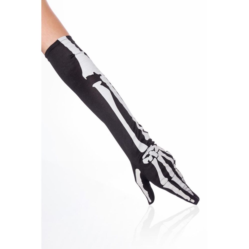 Atixo - Skeleton Kostuum Handschoenen - Zwart/Wit